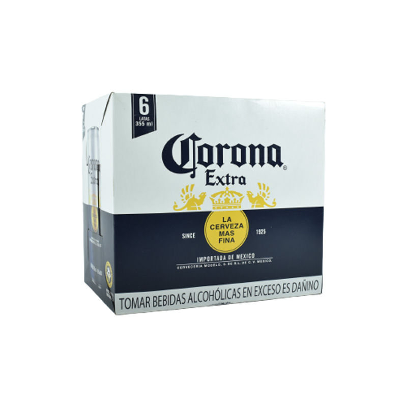 Cerveza Corona Extra Pack 6 Un. Lata 355 ml.